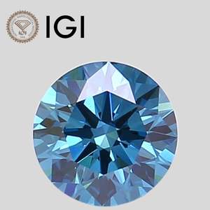 Round Cut 1.10ct Fancy <b>Vivid</b> Blue VS1 Lab Grown Diamond - Product Image 1
