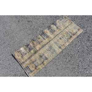 Alfombra Turca Vintage, Alfombra Pequeña de 1.4x3.2 pies, Alfombra con Estampado Animal Azul Verde - Product Image 2