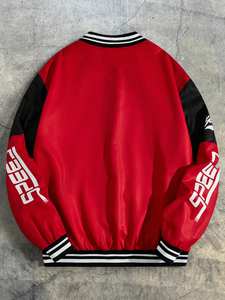 Avant Garde Biker Style Varsity Veste Personnalisé 100% Polyester Stand Baseball Coupe ample Goutte Fermeture Éclair Hiver Satin Service OEM - Product Image 3