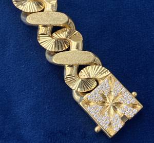 Trendy New Design High Quality 925 <b>Sterling</b> <b>Silver</b> Iced Out Dust Cuban Link Hip Hop Moissanite Diamond <b>Bracelet</b> for <b>Men</b> - Product Image 4