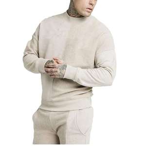 Survêtements tendance de haute qualité pour hommes, combinaison unie à col rond, style patchwork avec poches sur les manches, confortables. - Product Image 6