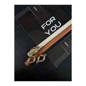 Ceinture fine pour femme en cuir véritable avec boucle longue bombée, ceinture pour veste, ceinture pour chemise, ceinture pour robe - Noir-brun-beige - Product Image 4