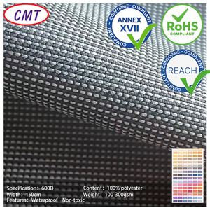 ผ้าโพลีเอสเตอร์เคลือบ PU สีดำขาวสองสี รุ่น CMT 600D กันน้ำ ปลอดสารพิษ ได้รับการรับรองตามมาตรฐาน Annex <span class=keywords><strong>XVII</strong></span>/REACH/RoHS - Product Image 1