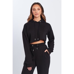 Sweat à capuche court personnalisé de qualité supérieure pour femmes, décontracté, ajustement parfait pour toute occasion, méthode de tissage non tissé pour l'hiver - Product Image 1