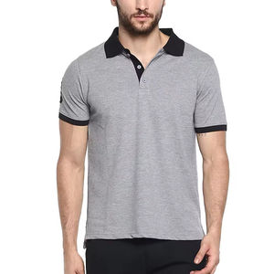 Haute qualité grande taille hommes été à manches courtes pour polos respirant tricoté tissu décontracté solide impression Style - Product Image 2