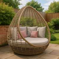 Komplettes Set Minimalist Durable Rattan Egg Chair Tages bett Bequeme schöne Gartenmöbel für Garten Wohnzimmer Strand