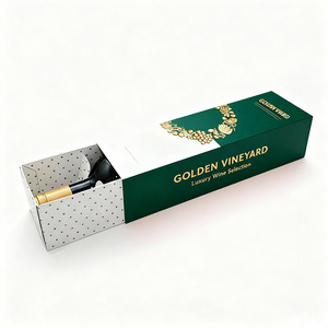 Sang Trọng Tùy Chỉnh Rượu Vang Chai Hộp Ngăn Kéo Cứng Nhắc Giấy Bao Bì Cho Rượu Vang Đỏ Rượu Sâm Banh Hộp Quà Tặng Nhà Sản Xuất Sinh Thái Thân Thiện Với Thiết Kế - Product Image 4