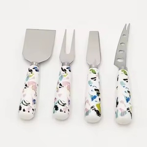 Cuchillo de queso de acero inoxidable, herramientas de corte con mango de mármol, juego de cuchillos para pastel de Pizza para Hotel, hogar, restaurante, uso superior de mesa - Product Image 4