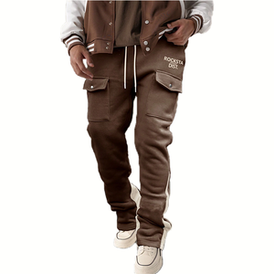 Comfortable Loose Sports Sweatpants Made From Nylon With Soft <b>Stretchy</b> Fabric Ideal for Casual Wear Cargo Sweatpants - Product Image 1