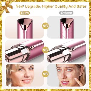 Épilateur rechargeable pour femmes, rasoir féminin indolore, lame en acier inoxydable, épilateur facial IPX7 pour les lèvres, le menton et les bras - Product Image 5