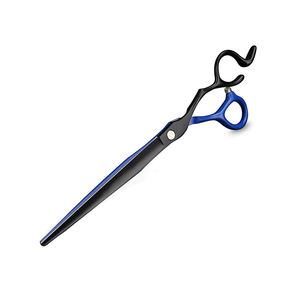 Ciseaux de toilettage pour animaux de compagnie de couleur noire et bleue à lame tranchante droite - Product Image 3