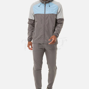 Vêtements personnalisés pour hommes ensemble court et veste de jogging deux pièces en polyester à fermeture éclair coupe-vent Streetwear survêtement - Product Image 1