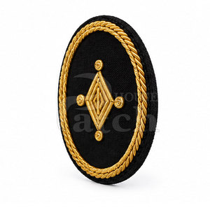 Parche bordado a mano con hilo de oro personalizado, aplique decorativo para coser en sombreros, prendas, uniformes y accesorios. - Product Image 3
