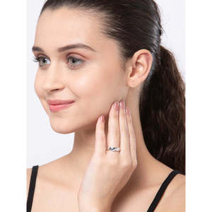 Anillo Ajustable CLARA 925 de Plata de Ley con Diamante y Perla, Baño de Rodio, Regalo Romántico para Mujeres y Niñas - Product Image 3