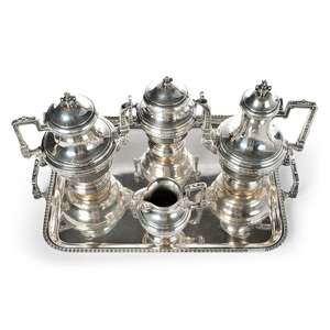 Service à thé et à café élégant en argent Ensemble de boissons élégant de qualité supérieure pour la cuisine domestique, la salle à manger et le bureau - Product Image 2