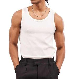 Customized <b>Men's</b> Breathable Sport Vest Slim Bottom Quick Dry <b>Tank</b> <b>Top</b> Embroidered 3D Sporty Sleeves Fitness Exercise Knitted - Product Image 3