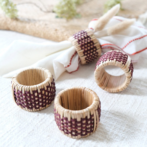 Anneau de rotin naturel porte-serviettes de table accessoires de salle à manger tissage à la main ronds de serviette de bonne qualité - Product Image 5
