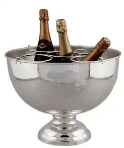 Bol de champagne élégant en acier inoxydable de vente chaude pour le stockage de cocktails pour les fêtes en plein air de restaurant de bar - Product Image 1