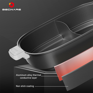 Piatto elettrico per uso domestico a doppio sapore pentola calda multifunzione pentola da cucina integrata non stick fornello elettrico - Product Image 1