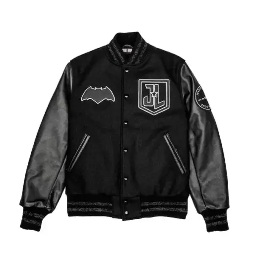 OEM Wholesale Justice League Black Varsity Jacket Embrace the Dark Knights Style high quality Fashion jacket