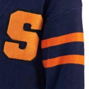 Pull en tricot personnalisé de haute qualité B2B avec logo Varsity tricots pour hommes rayé coton lettre grecque Cardigan décontracté col en V hiver - Product Image 2