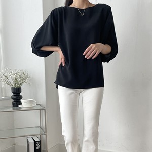 Blusa da Donna Made in Korea, Mezza Manica, 100% Poliestere, Morbida al Tatto, Comoda, Stile High Street e da Ufficio - Product Image 5