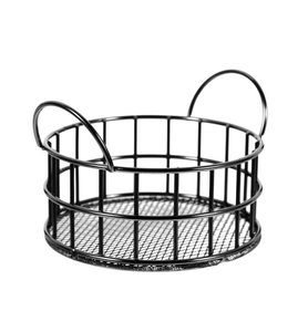 Panier rond en fil de fer décoratif plaqué noir en fonte paniers de stockage de fruits et légumes avec personnaliser la couleur et la forme - Product Image 1