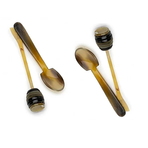 ฮอร์น100% ปลอดภัยสำหรับกระบวยน้ำผึ้งฮอร์นวัวควายทันสมัยกำหนดโลโก้บนโต๊ะอาหารงานแฮนด์เมดพร้อมความสวยงามของธรรมชาติ - Product Image 5