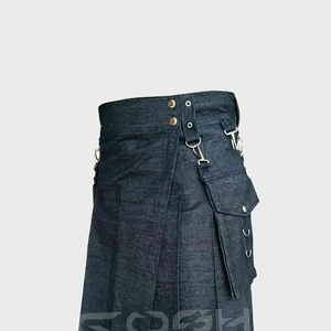 COSH KILTS Kilt Fusion en denim sur mesure avec poches cargo détachables et sangles réglables - Product Image 4