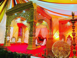 Glam Indian Wedding Bollywood Mandap Sydney Premium South Style Mandap Alta calidad Oro blanco Cuadrado Matrimonio Configuración DST Exports - Product Image 4