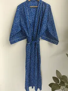Venta caliente Mujeres Ropa de dormir Algodón puro Dama DE HONOR corta y bata de novia Kimono Bata de satén a precio al por mayor - Product Image 5