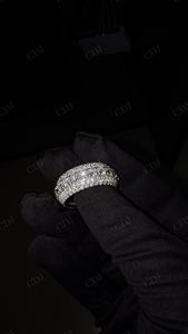 วงดนตรีฮิปฮอปโมอิสซาไนต์สำหรับงานแต่งงานที่ออกแบบได้ตามที่ต้องการดีไซน์ประณีตทองเหลืองชุบทองสำหรับทั้งชายและหญิง - Product Image 2