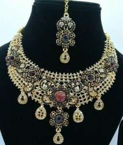 ชุดเครื่องประดับเจ้าสาวแบบคลาสสิกชุบทองแดงประดับเพชรซิคอนสไตล์อินเดีย สำหรับงานแต่งงานและงานเลี้ยง ดีไซน์หรูหราสง่างามแบบดั้งเดิม - Product Image 3