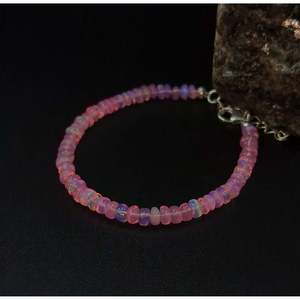 AAA+ Pink Ethiopian <b>Opal</b> Beaded <b>Bracelet</b> with Garnet Amethyst Pearl Diamond and Agate Trendy Religious Style Perfect Gift - Product Image 2