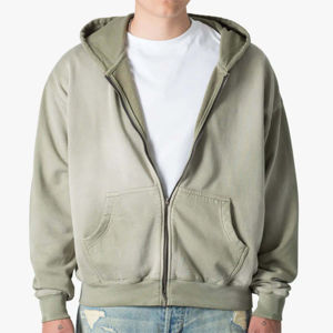 Sudadera con cremallera duradera de alta calidad para hombre, cómoda para uso diario y actividades casuales de invierno con un diseño desteñido - Product Image 1