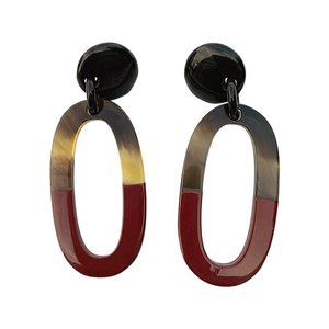 Pendientes de aro de cuerno de búfalo natural 100%, elegantes pendientes de gota ecológicos para mujer con cuerno de buey y búfalo - Product Image 6
