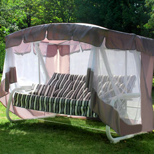 Fabricant Vente en gros Savannah C1637 Balançoire extérieure en métal pour patio 2665*1440*1860mm Meubles de jardin avec construction de qualité - Product Image 1