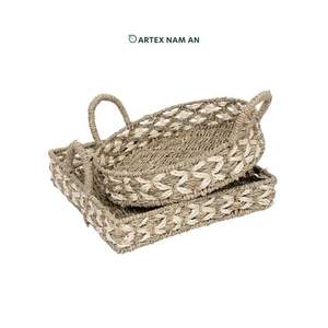 Plateau en jonc de mer fait main écologique de style rustique pour la décoration de la maison - Product Image 4