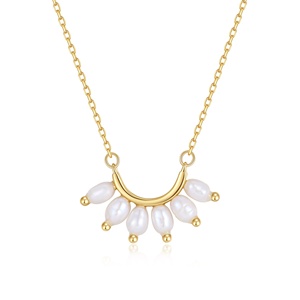 Nagosa mariée bijoux 18k or vermeil 925 perles de riz en argent sterling perle d'eau douce <span class=keywords><strong>le</strong></span> marais pendentif collier pour femmes - Product Image 1
