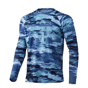 Haute qualité impression par sublimation personnalisée taille adulte hommes chemise de pêche Spandex / Polyester prix usine chemises de pêche à manches longues - Product Image 3