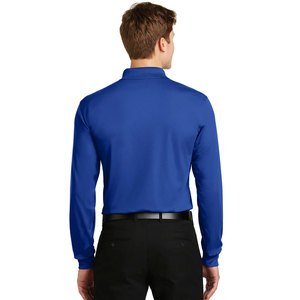 Polo de manga larga de golf de algodón suave para hombre maduro adulto personalizado de fábrica - Product Image 5