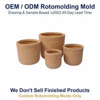 Moule de rotomoulage personnalisé OEM ODM pour pot de fleurs cylindrique mat, fabrication interne, sans frais de fraisage, texture sable, vente directe usine