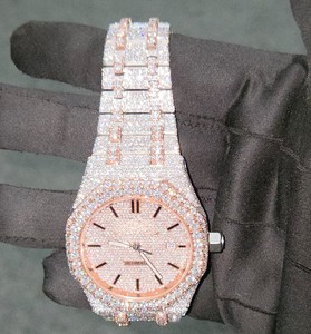 Montre automatique de luxe pour homme et femme, style hip-hop, diamant D VVS, moissanite taille brillant, date, mouvement ETA, acier inoxydable - Product Image 3