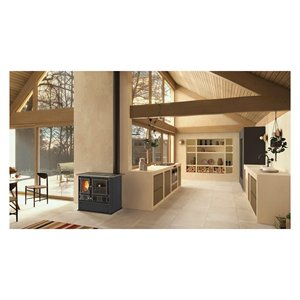 Cocina de leña 8,8kW ROSA Vst 16 Acero Antracita 5 estrellas (103x65x85,1cm) - Product Image 2