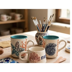 Mug en céramique 3D personnalisé, peint à la main, motif citron et marin, fait main, cadeau promotionnel - Product Image 2