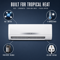 Climatiseur monosplit à vitesse fixe 18000 BTU R410a 220V 60Hz, unité de refroidissement unique pour pièce, livraison en gros pour entrepreneurs