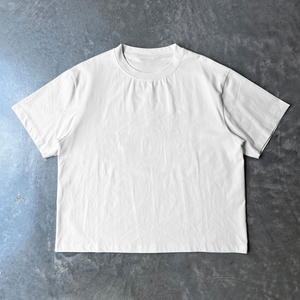 2025 nueva llegada camiseta en blanco Unisex lisa de manga corta personalizada de ajuste holgado impreso Crew Vintage 100% Camiseta de algodón para hombres - Product Image 6