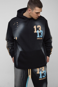 Chándal Deportivo Personalizado al por Mayor, Estampado Flameado Lavado, Pantalones Deportivos Acampanados para Hombre, Chándales con Paneles, Precio Económico, OEM Personalizado - Product Image 6