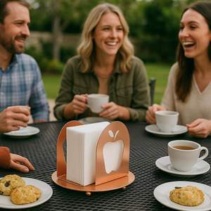 Servilleteros de metal de primera clase para restaurantes caseros, hoteles y fiestas con 4 Patas esféricas y base lisa - Product Image 3