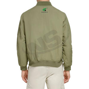 Blouson aviateur de couleur unie écologique pour hommes doublure thermique hiver Streetwear fermeture éclair conception veste de vente chaude - Product Image 2